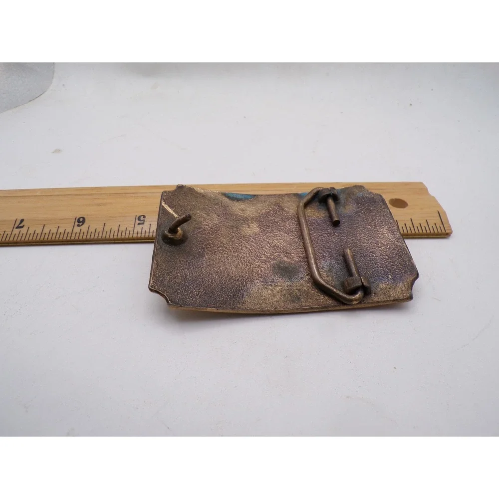Vintage Wells Fargo & Co Stagecoach Belt Buckle Bronze Tone Western Since 1852